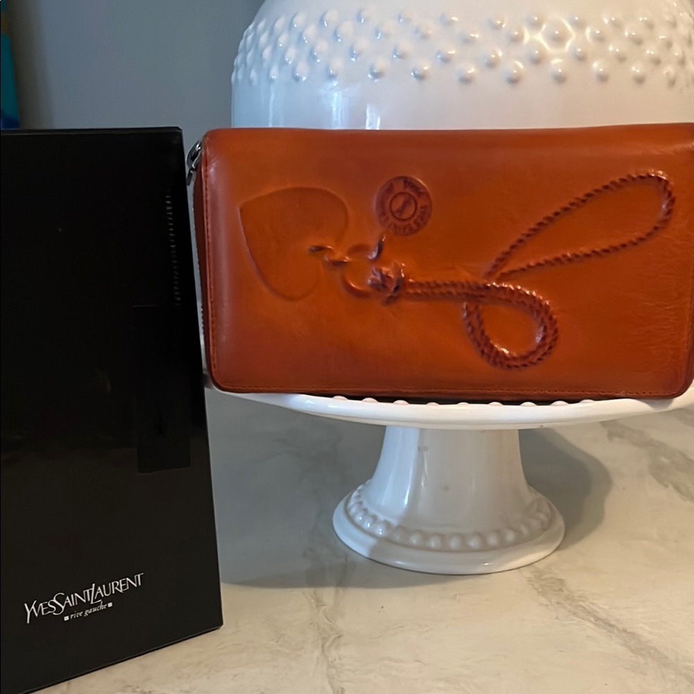 Yves Saint Laurent Burnt Orange Leather Wallet